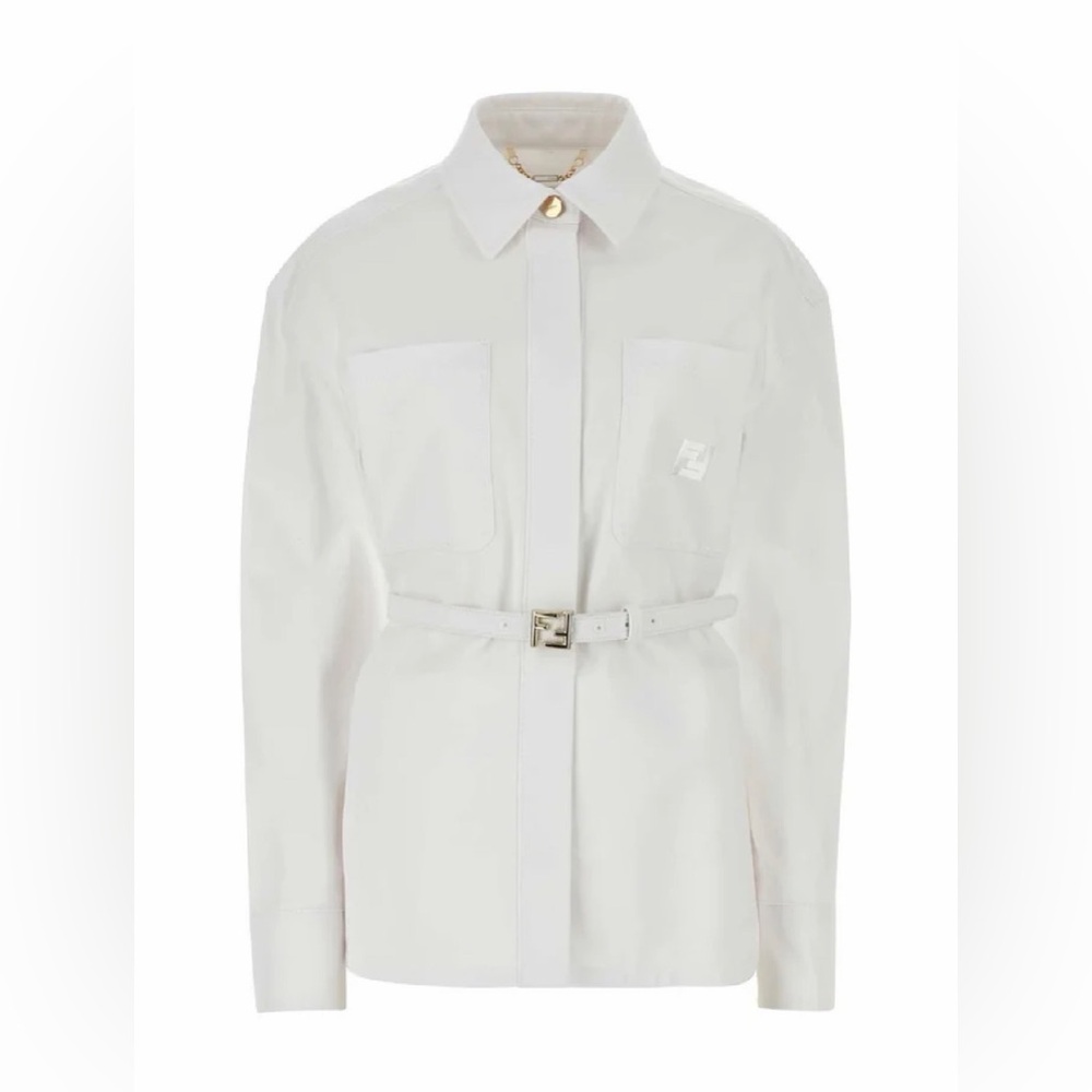 Fendi Giacca Denim White with Belt